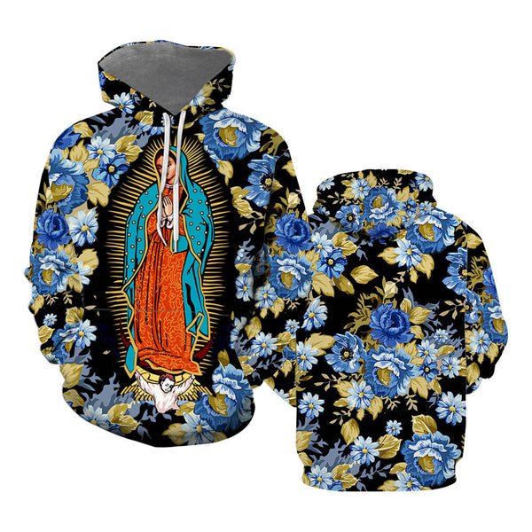 Virgin De Guadalupe Maria Flowers Floral Hoodie All Over Print For Men & Women HP1278 Gerbera Print