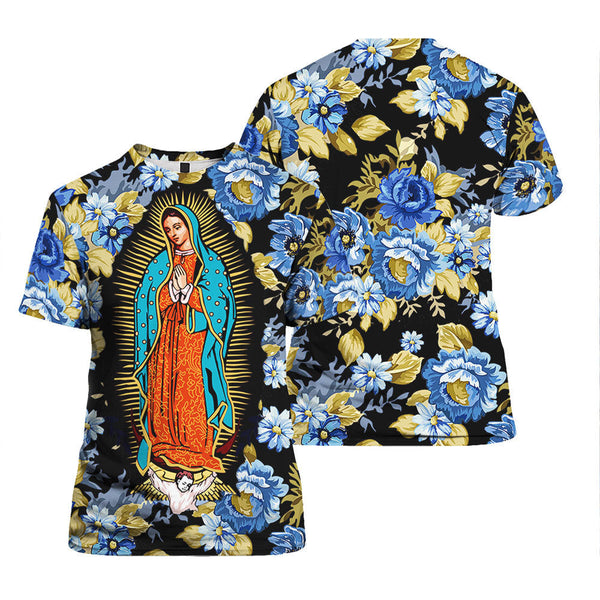 Virgin De Guadalupe Flowers Floral T Shirt All Over Print For Men & Women HP1278 Gerbera Print