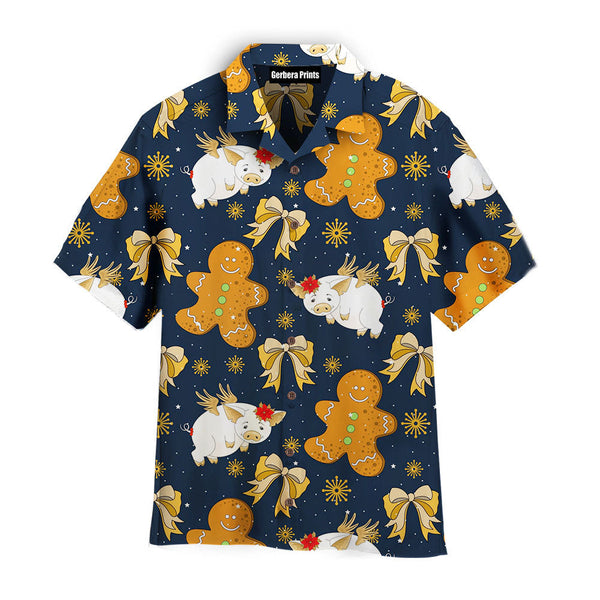 Pigs Bite Me Gingerbreas Christmas Hawaiian Shirt