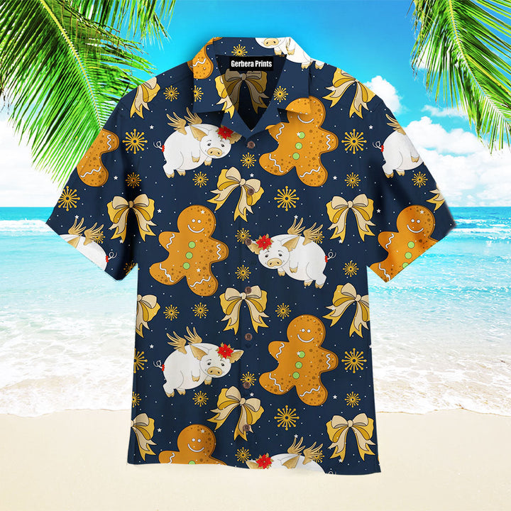 Pigs Bite Me Gingerbreas Christmas Hawaiian Shirt