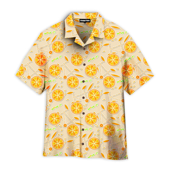 Move It Orange Bicycle Bikes Lover Aloha Hawaiian Shirt