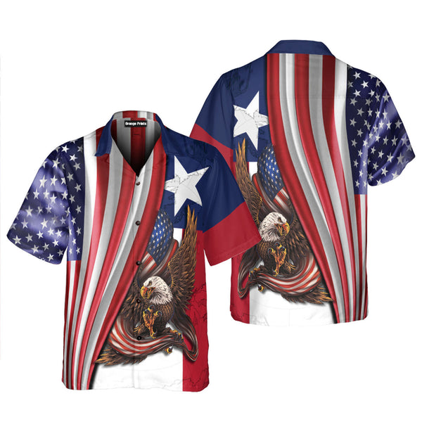 Independence Day 4th Of July Eagle American Hawaiian Shirt