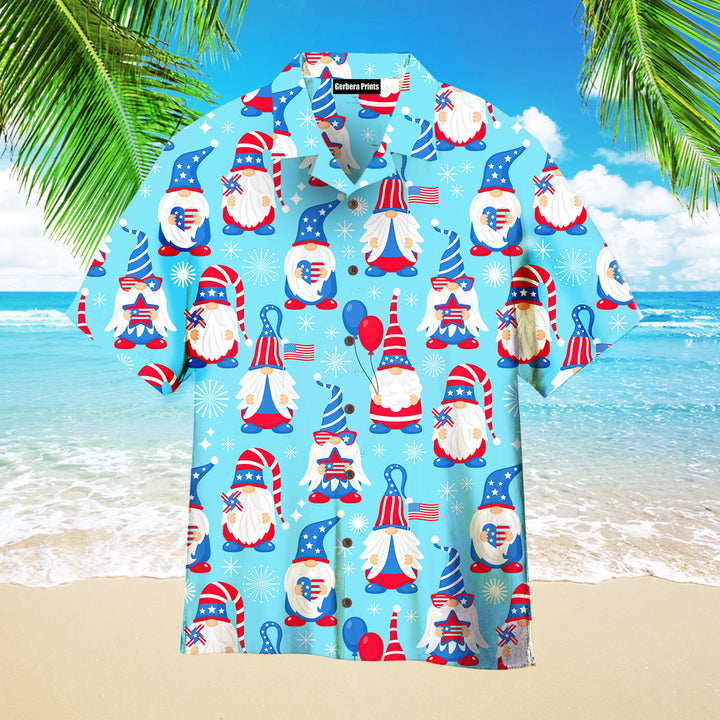 4th of July USA Independence Day With Cute Gnomes Hawaiian Shirt
