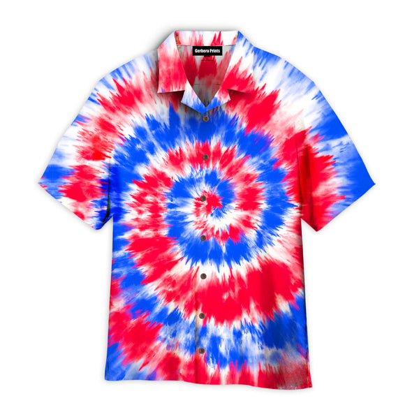 Independence Day 4th Of July Tie Dye American Flag Hawaiian Shirt