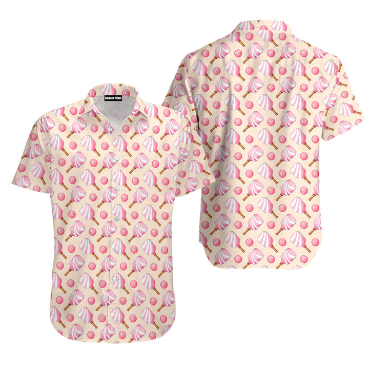 Pink Pickleball Paddles Pattern Aloha Hawaiian Shirts