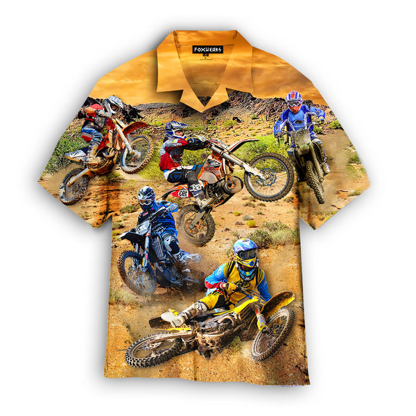 Motocross On Desert Hawaiian Shirt
