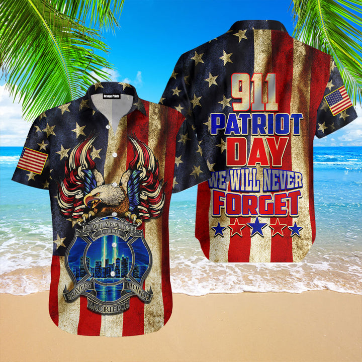 911 Patriot Day We Will Never Forget Hawaiian Shirt