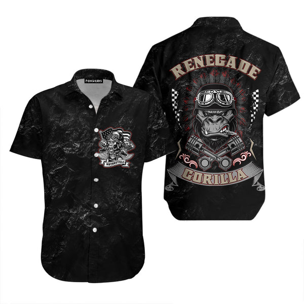 Renegade Gorilla Garage Black Hawaiian Shirt