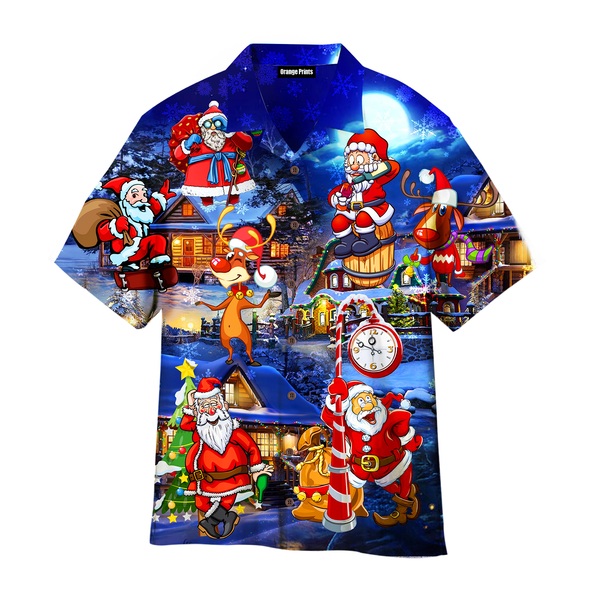 Funny Christmas Say Hi From Santa Claus Hawaiian Shirt