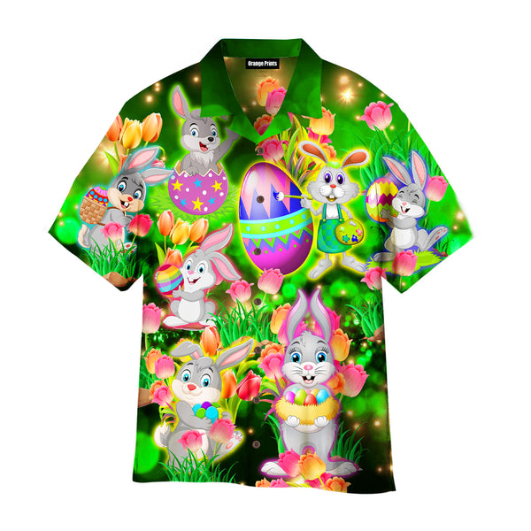 Easter Bunny The First Easter Day Green Hawaiian Shirt