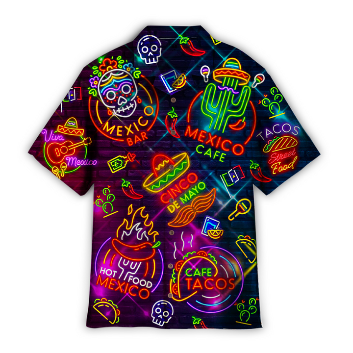 Neon Mexican Party Cinco De Mayo Hawaiian Shirt