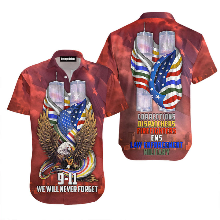 Patriot Day 911 Police Never Forget Hawaiian Shirt