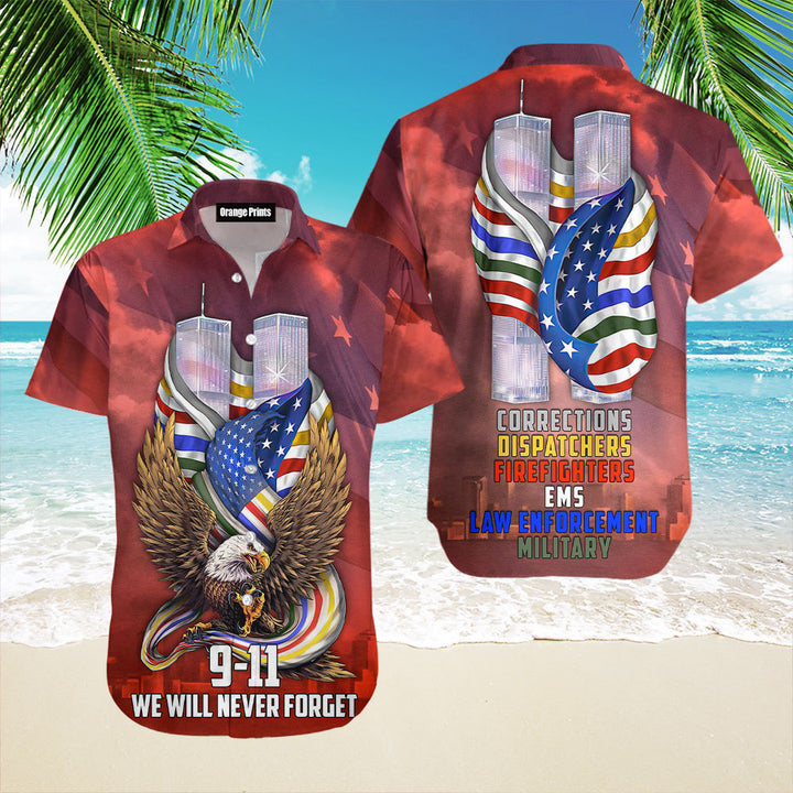 Patriot Day 911 Police Never Forget Hawaiian Shirt