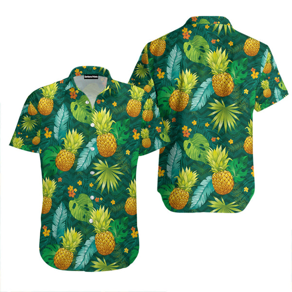 Pineapple Fruit Tropical Green And Yellow Hawaiian Shirt