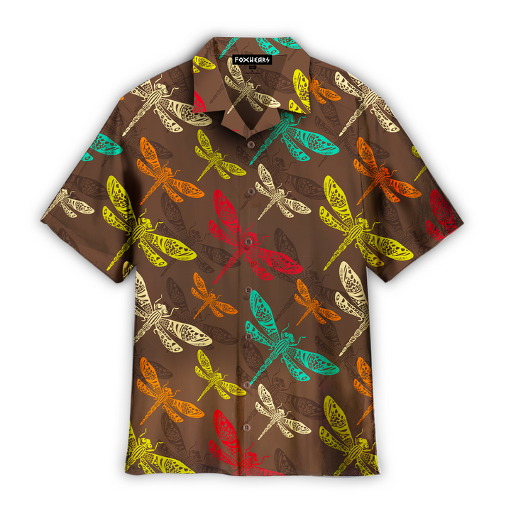 Vinatge Colorful Dragonfly Hawaiian Shirt