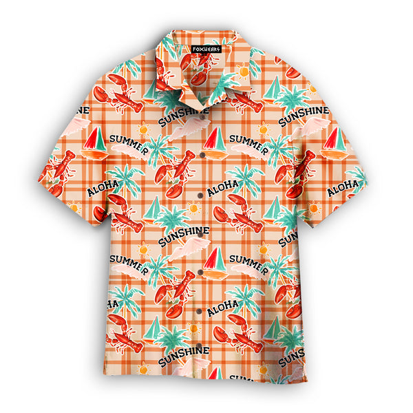 Aloha Summer Lobster To Sunshine Pattern Aloha Hawaiian Shirt