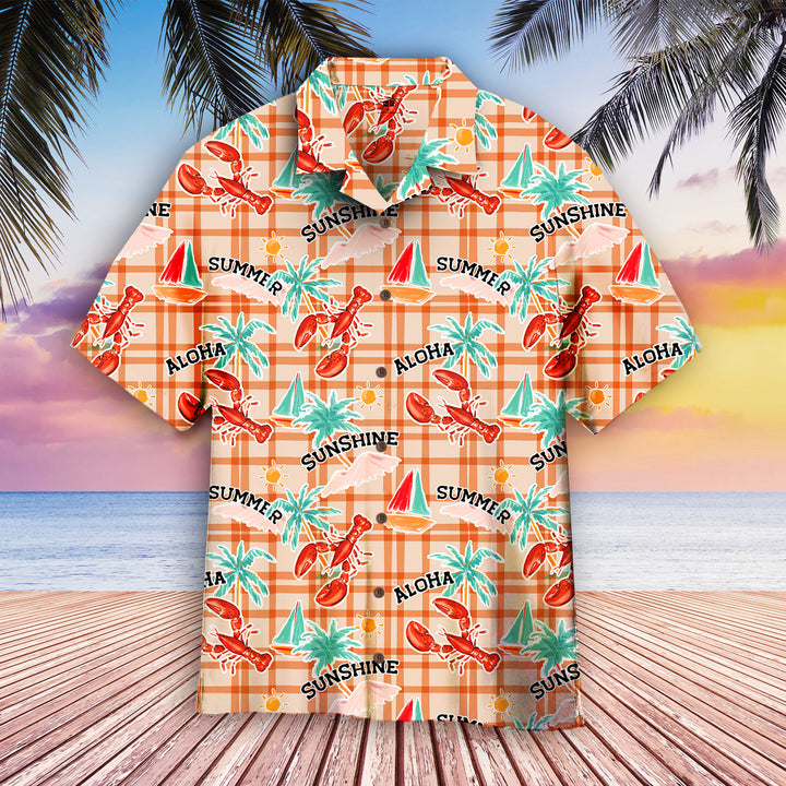 Aloha Summer Lobster To Sunshine Pattern Aloha Hawaiian Shirt