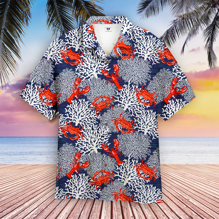 Funny Crabs And Lobsters Summer Pattern Aloha Hawaiian Shirt