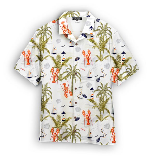 Tropical Lobster Pattern Aloha Hawaiian Shirt