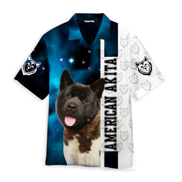 American Akita Dog White Hawaiian Shirt