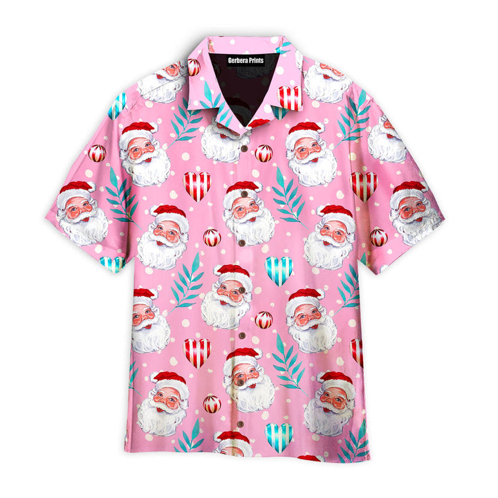 Vintage Santa Claus Pink Christmas Hawaiian Shirt