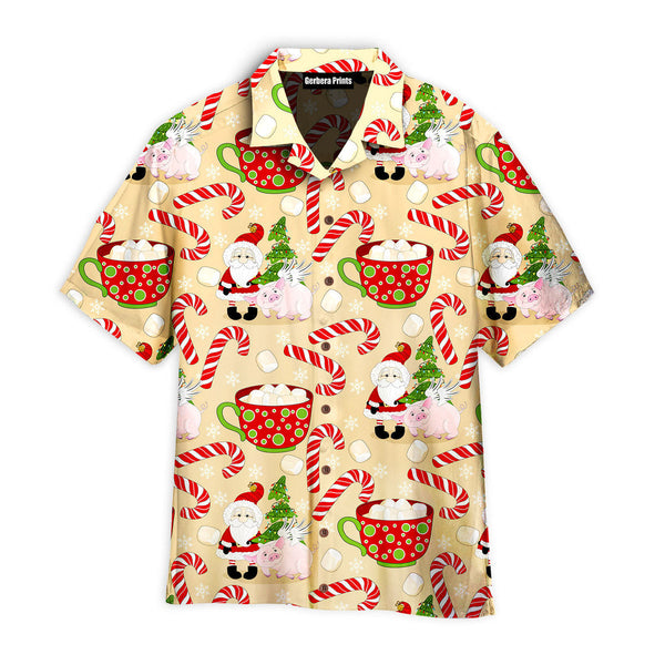 Magical Christmas Pig With Santa Hawaiian Shirt