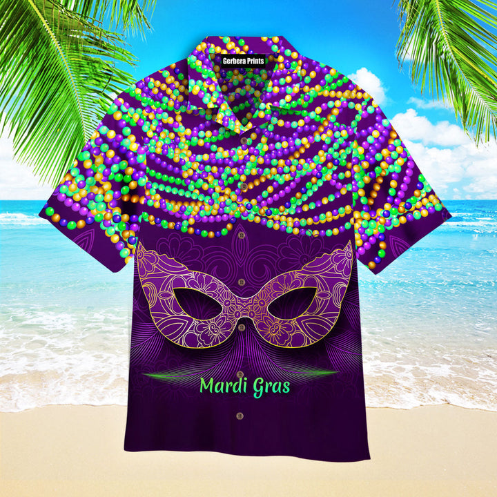 It's A Purple Mask Mardi Gras Pattern Hawaiian Shirt