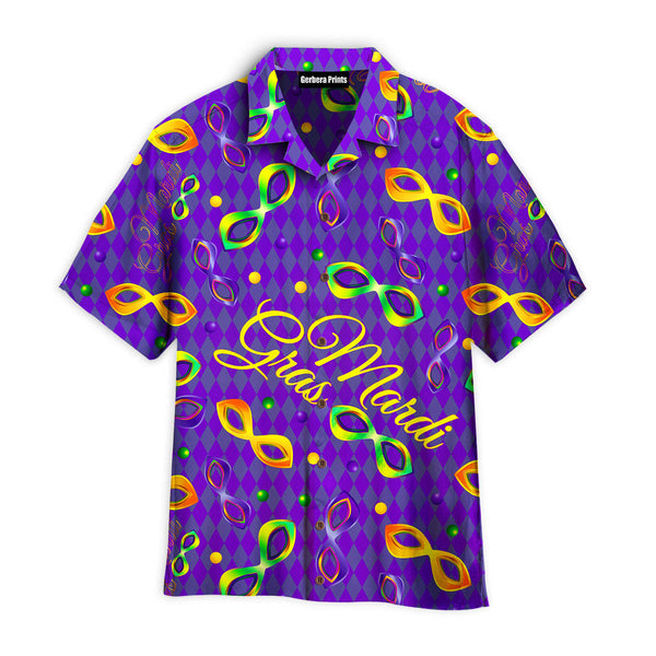 Purple Mardi Gras Pattern Hawaiian Shirt WT7525