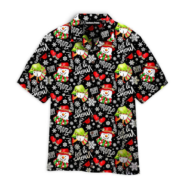 Let It Snow Santa Black Pattern Hawaiian Shirt WT7545