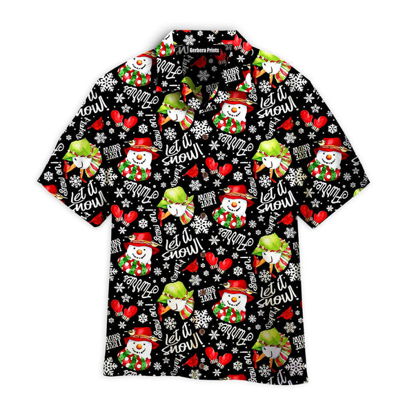 Let It Snow Santa Black Pattern Hawaiian Shirt