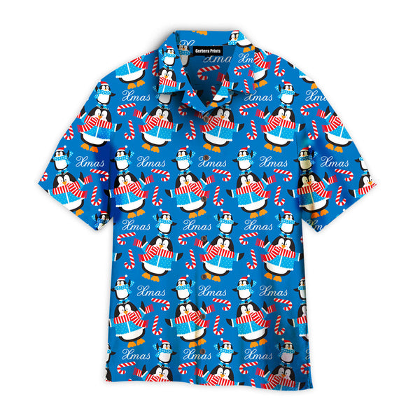 Cute Christmas Penguin Hawaiian Shirt