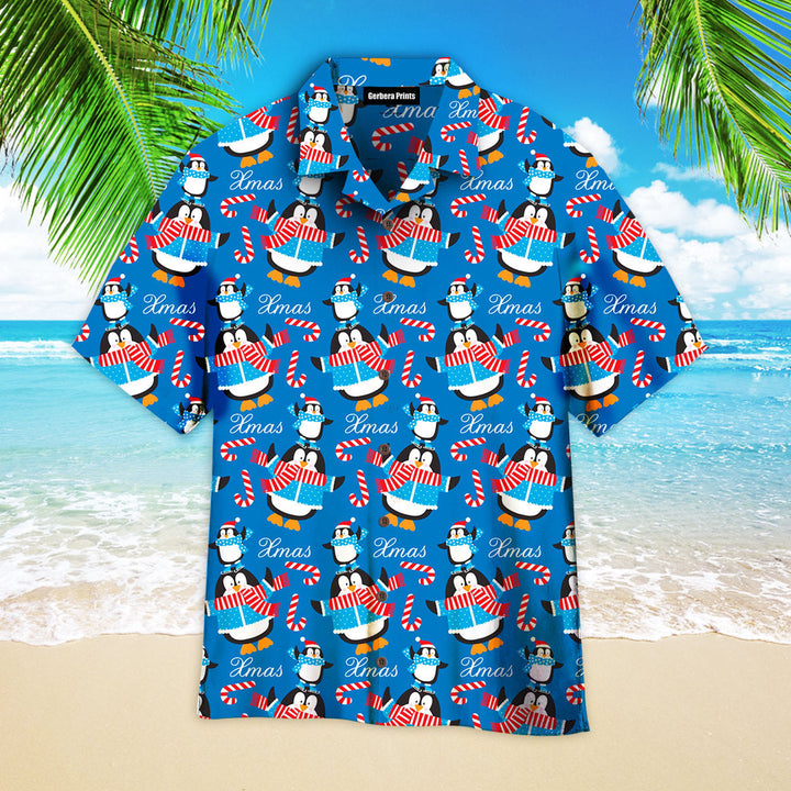 Cute Christmas Penguin Hawaiian Shirt