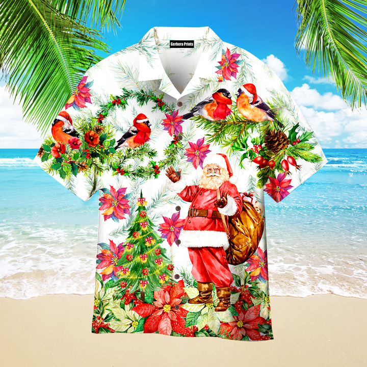 Amazing Christmas Birds Santa Claus Hawaiian Shirt