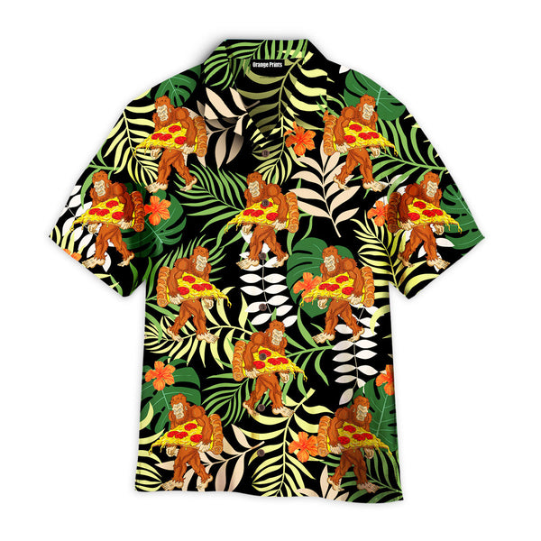 Bigfoot Pizza Funny Tropical Hawaiian Shirt | For Men & Women | WT9604