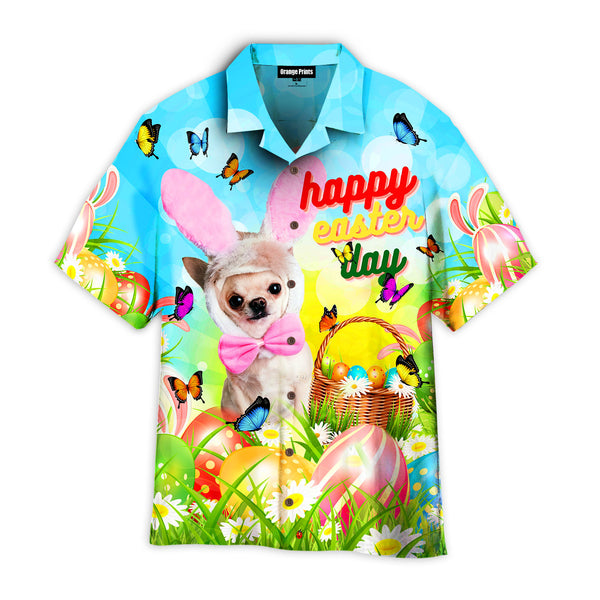 Happy Easter Bunny Chihuahua Dog Lover Easter Eggs Hawaiian Shirt