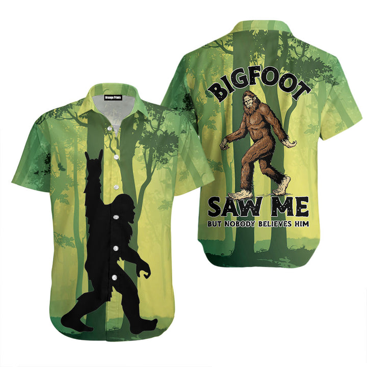 Bigfoot Saw Me In The Forest Green And Yellow Hawaiian Shirt