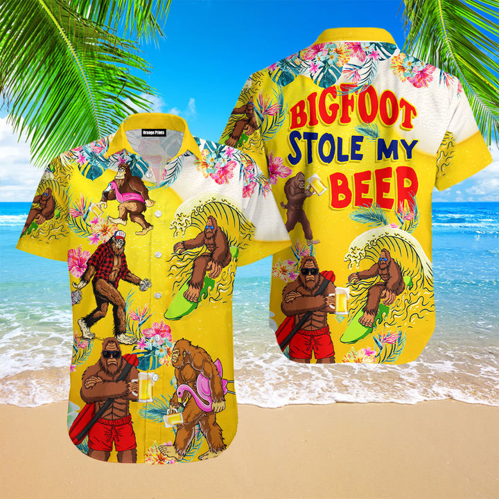 Bigfoot Stole My Beer - Gift For Men And Women - Lover Tropical Funny Aloha Hawaiian Shirts WT9824