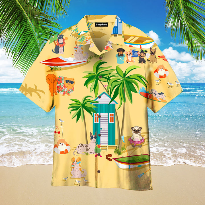 Summer Beach Dog Pet Lover Aloha Hawaiian Shirts For Men & For Women WT9826