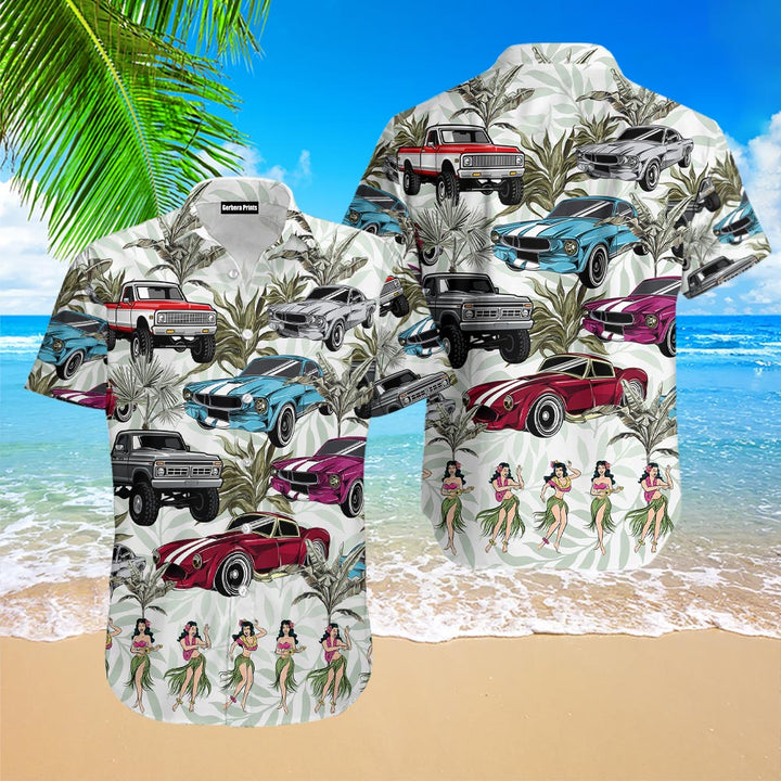 Pick Up Trucks And Muscle Cars Gift for Car Lovers vintage Cars Aloha Hawaiian Shirts For Men & For Women WT9845