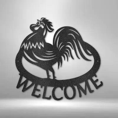 Welcome Rooster Laser Cut Metal Signs MN1135