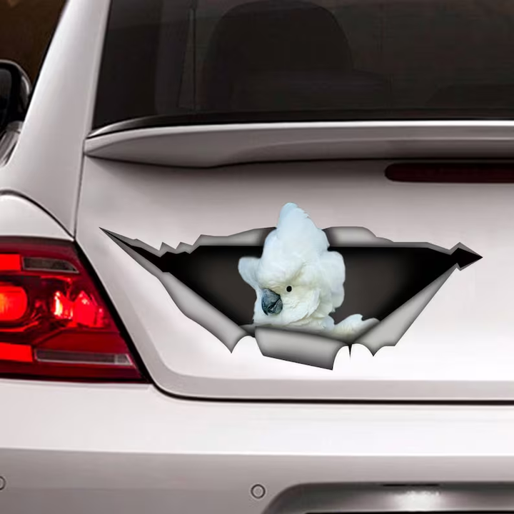 Funny White Umbrella Cockatoo Parrot 3D Vinyl Car Decal Stickers CCS2956