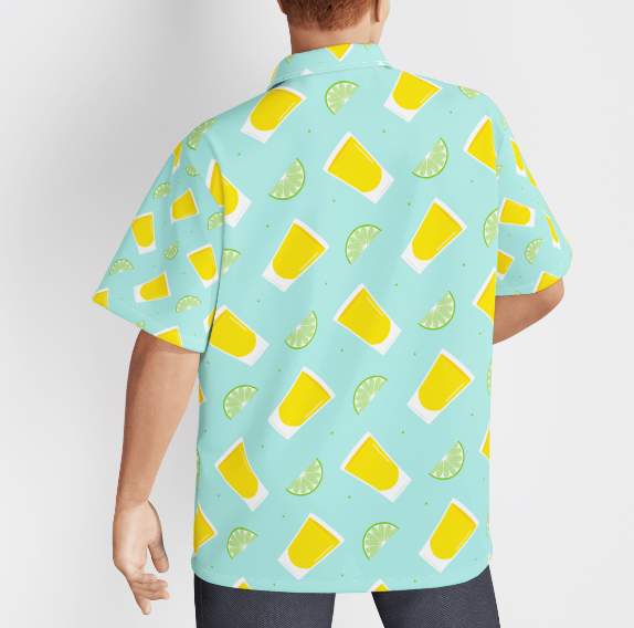 Wine Tequila Lover Mexico Blue And Yellow Aloha Hawaiian Shirts For Men And For Women WT6254