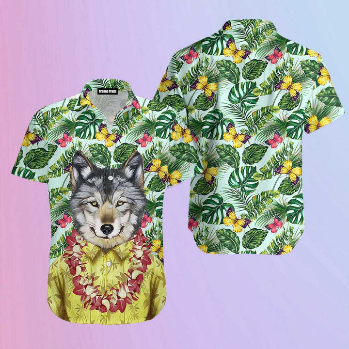 Wolves Green Leaf Aloha Hawaiian Shirts For Men And For Women WT1566