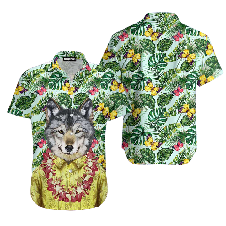 Wolves Green Leaf Aloha Hawaiian Shirts For Men And For Women WT1566
