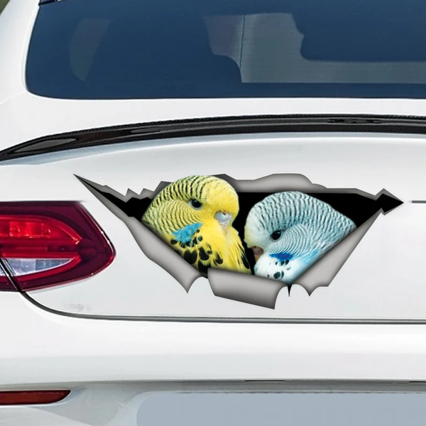 Funny Yellow Blue Budgie Parrot 3D Vinyl Car Decal Stickers CCS2951