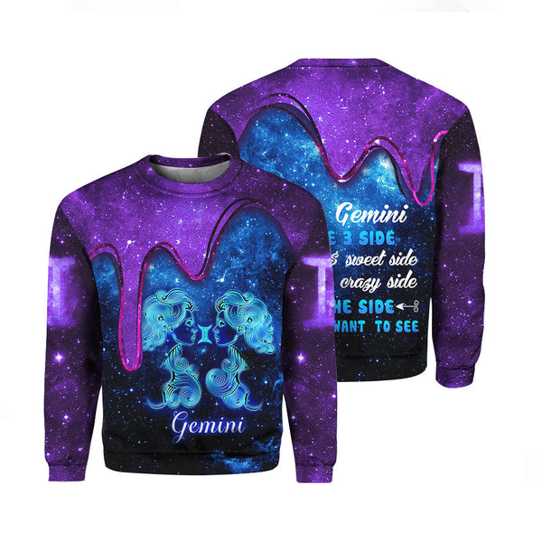 Zodiac Gemini As A Gemini I Have 3 Sides The Quiet Crewneck Sweatshirt For Men & Women HP5376