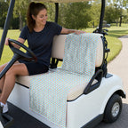A Taste of Eggplant & Peach Full-Size Towel & Car Seat Cover - On a Golf Cart Seat
