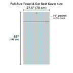 A Taste of Eggplant & Peach Full-Size Towel & Car Seat Cover - Size Chart
