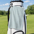 A Taste of Eggplant & Peach Golf Towel - Hanging on a Golf Bag