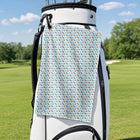 A Taste of Eggplant & Peach Golf Towel - Hanging on a Golf Bag